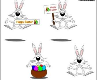 卡通風格復活節兔子