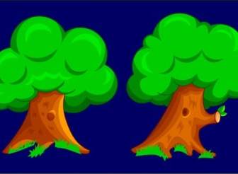 2 つのツリーを漫画します。