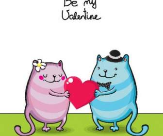 Kartun Valentine Ilustrator Vektor