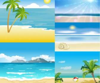 Cartoon Vector Seaside Scenery