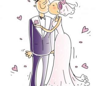 Cartoonstyle Pernikahan Elemen Vektor