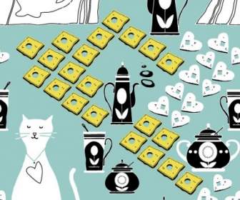 Vector De Fondo De Dibujos Animados De Gato