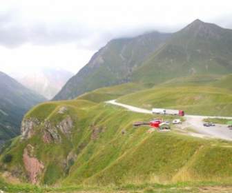 caucasus mountains sky clouds