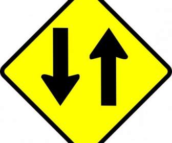Caution Two Way Street Clip Art