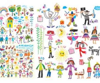 Fröhliche Kinder Clip Art Illustrationen