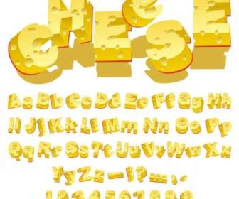 乳酪創意字母向量