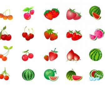 Kirsche Erdbeer-Wassermelone-Vektor
