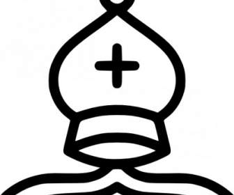 Catur Uskup Putih Sepotong Clip Art