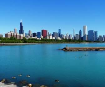 芝加哥天際線摩天大樓