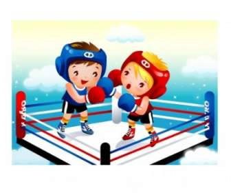 Children Boxing Vector