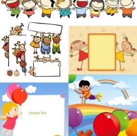 Enfants Cartoon Illustration Vecteur