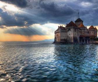 Mundo De Suíça De Papel De Parede De Castelo De Chillon