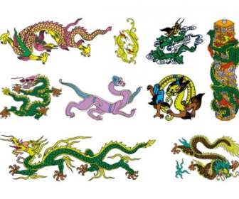 7 つの古典の中国のドラゴン ベクトル