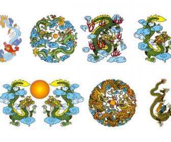 Chinese Classical Dragon Vector Of The Three