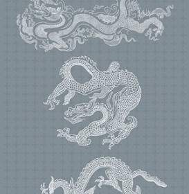 Chinese Classical Pattern Vector Line Drawing Dragon