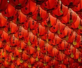 중국 전통 등불 사진