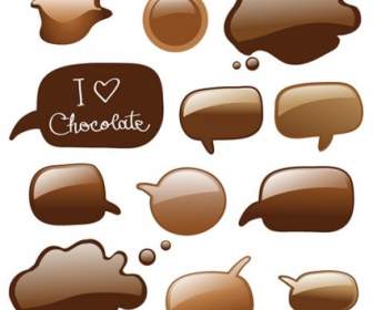 Chocolate Dialogue Bubbles Vector