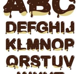 Schokolade Buchstaben Vektor