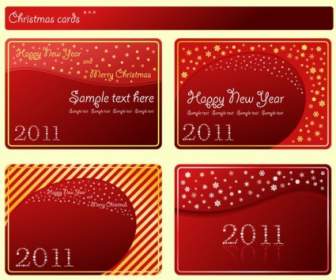 Christmas And New Year Card Vector