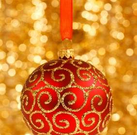 Christmas Bauble On Gold