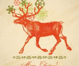 Natal Elk Ilustrasi Vektor