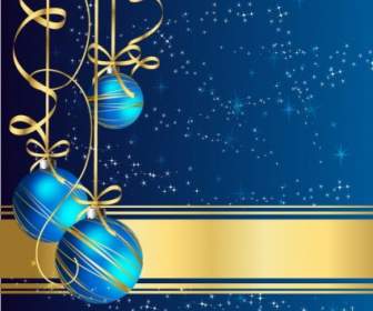 クリスマスの挨拶と青のボール