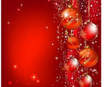 赤のボールとのクリスマスの挨拶