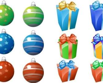 ícones De Ornamento E Presente De Natal