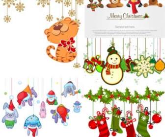 Christmas Ornaments Cartoon Vector