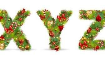 Christmas Ornaments Composed Of Letters Vector