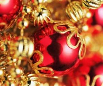 Imagen De Alta Definición De Balón De Oro Rojo De Navidad