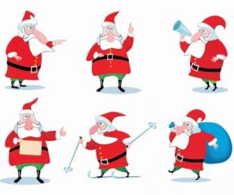 Conjunto De Vectores De Santa Claus Navidad