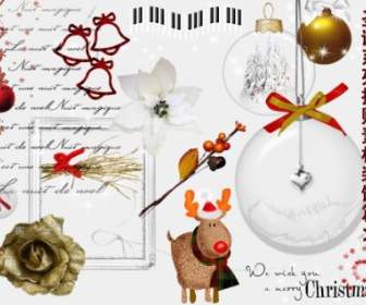 Serie Di Natale Di Collage Di Articoli Decorativi Un