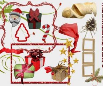 Serie Di Natale Di Collage Articoli Decorativi B