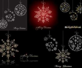 Christmas Snowflake Ornaments Vector
