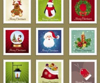 Christmas Stamp Element Vector