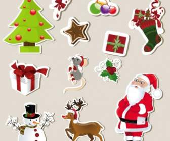 Christmas Stickers Element Vector