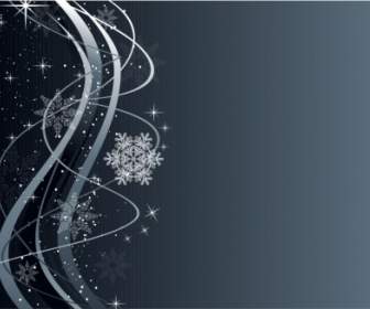 Christmas Wave Background With Snowflake Ornaments