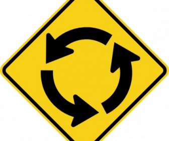 Circular Intersection Sign Clip Art