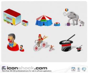 Zirkus Symbole Icons Pack