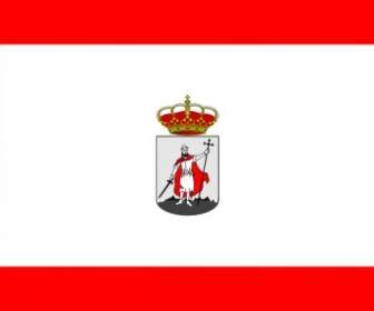 Flaga Miasta Gijón Asturies Hiszpania Clipart