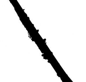 ภาพตัดปะรูปเงาดำของคลาริเน็ต