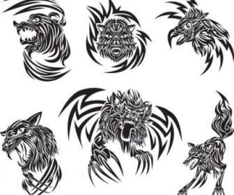 Classic Animal Tattoo Patterns Vector-vector Pattern-free Vector Free  Download
