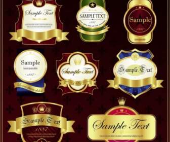 Classic Europeanstyle Bottle Stickers And Patterns Vector