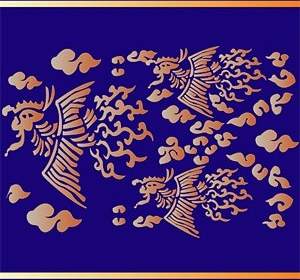 Klassischer Chinesischer Phönix Glücksverheißenden Karte Vektor