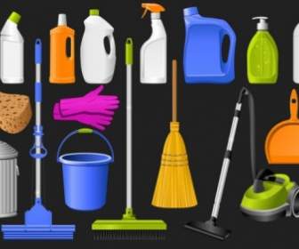 Clean Equipment Icons Vector