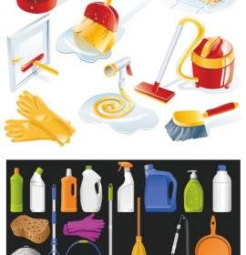 Cleaning Supplies Icon Vector