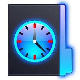 clock time blue folder