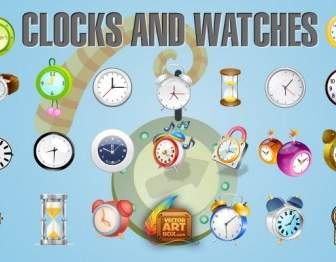 Clocks And Watches Icon Set