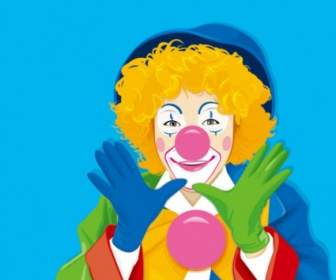 Closeup Color Clown Vector